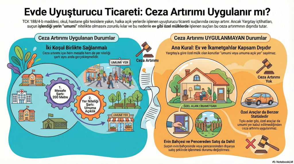 Evde Uyuşturucu Ticaretinde Umuma Yakın Yer Nedeniyle Artırım Yapılabilir mi? görseli