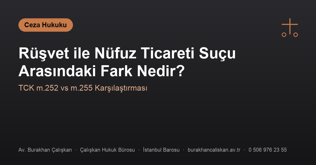 Rüşvet ile Nüfuz Ticareti Suçu Arasındaki Fark Nedir? (TCK m.255)