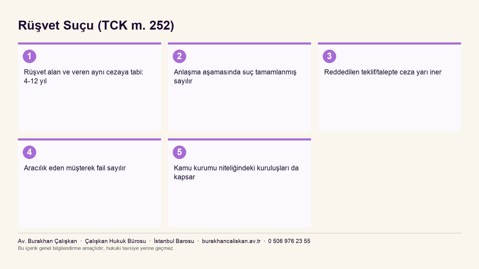 Rüşvet suçu infografiği TCK m.252