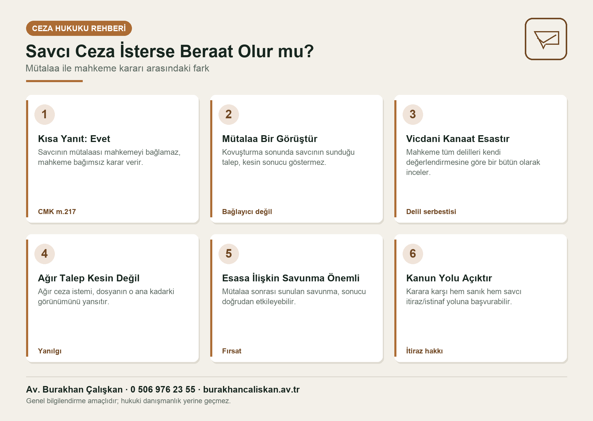 Mütalaa ile mahkeme kararı arasındaki fark infografiği