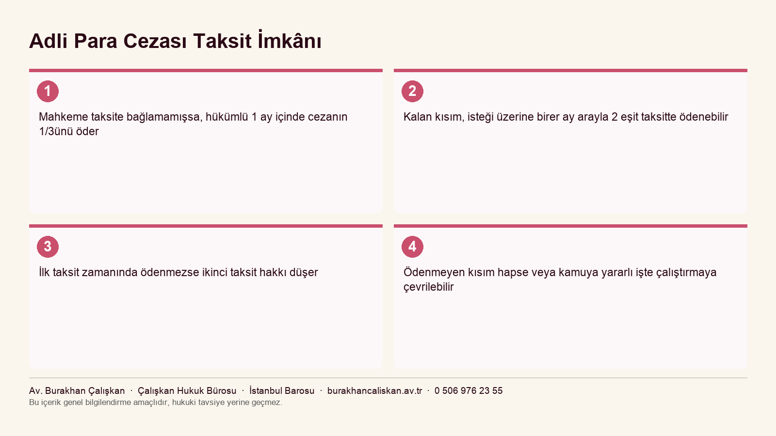 Adli para cezasının taksitle ödenmesi süreci infografiği