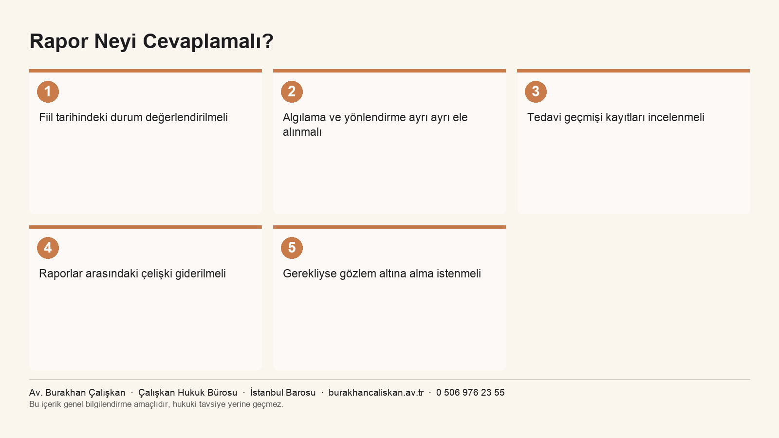 Kusur yeteneği raporunun neleri cevaplaması gerektiğini özetleyen infografik