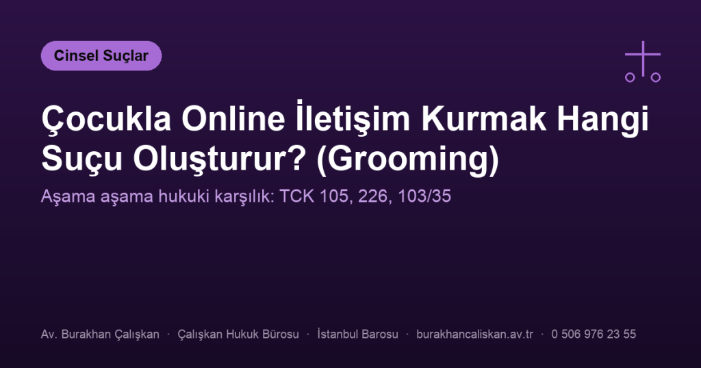 Çocukla Online İletişim Kurmak Hangi Suçu Oluşturur? (Grooming)