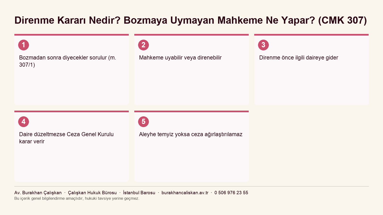 CMK 307 kapsamında bozma sonrası süreci özetleyen infografik