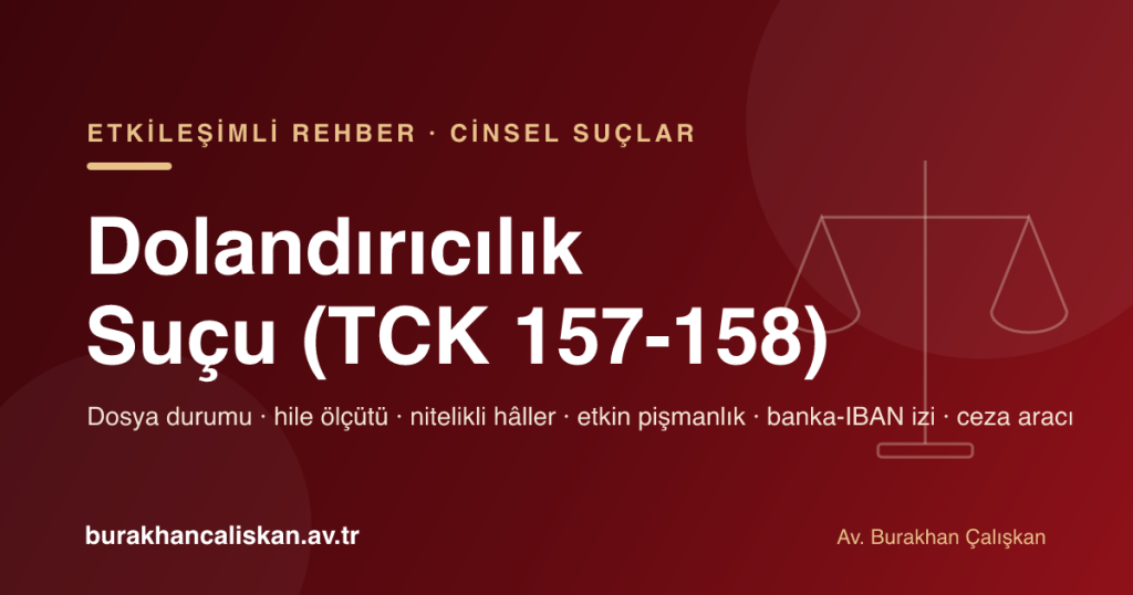 Dolandırıcılık Suçu (TCK 157-158) etkileşimli rehber kapak görseli
