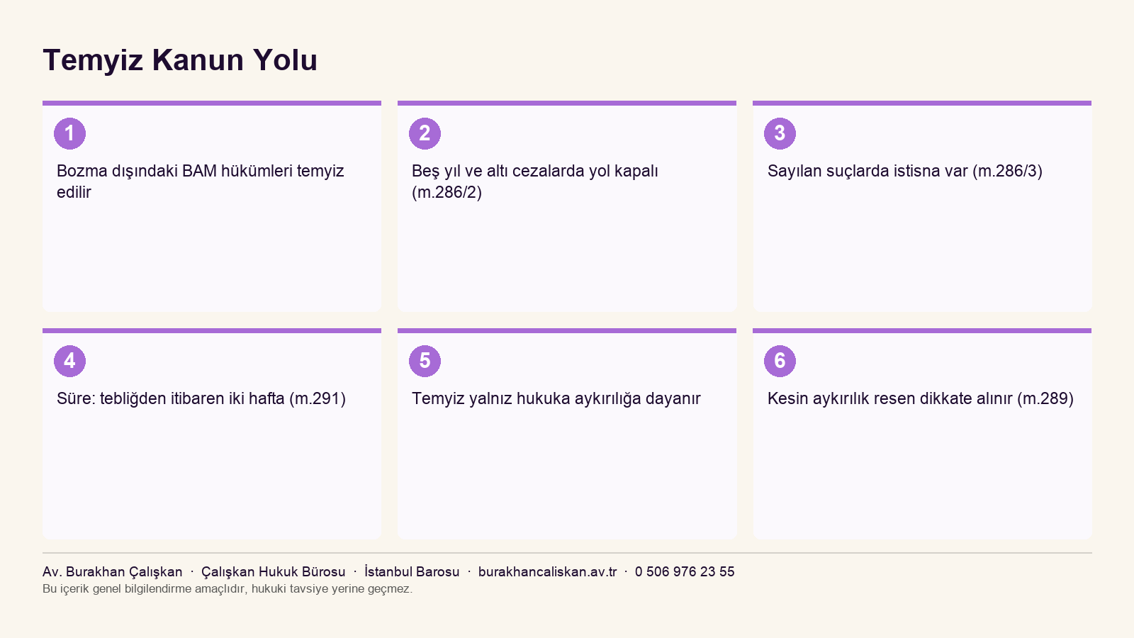 Temyiz edilebilen ve edilemeyen kararlar, süreler ve sebepler