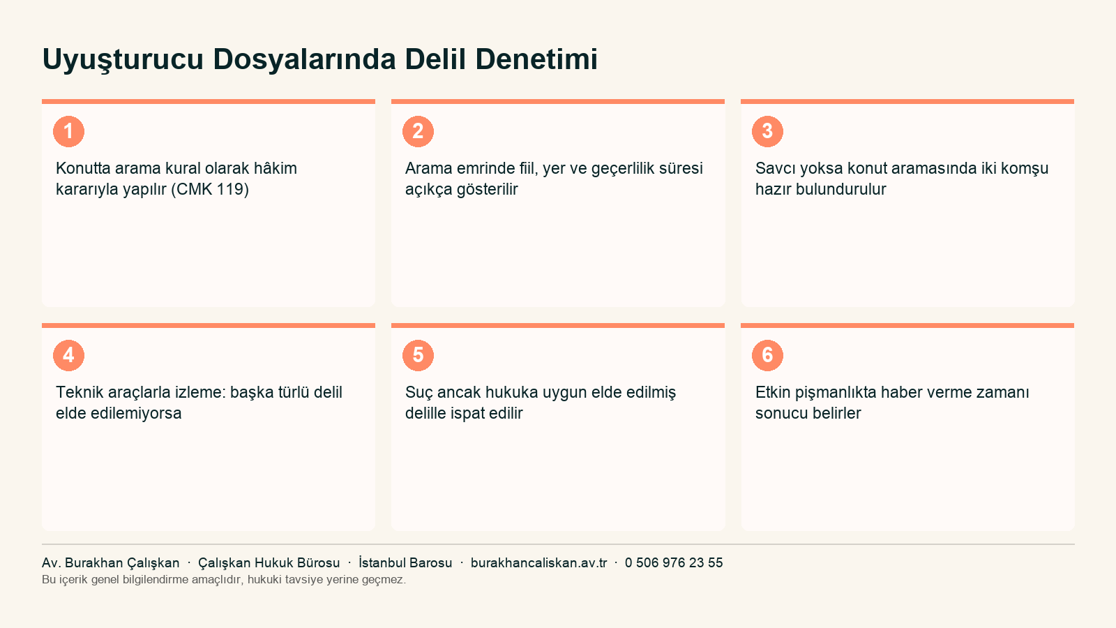 Uyuşturucu dosyalarında delil denetimi: arama kararı, teknik izleme ve hukuka uygunluk