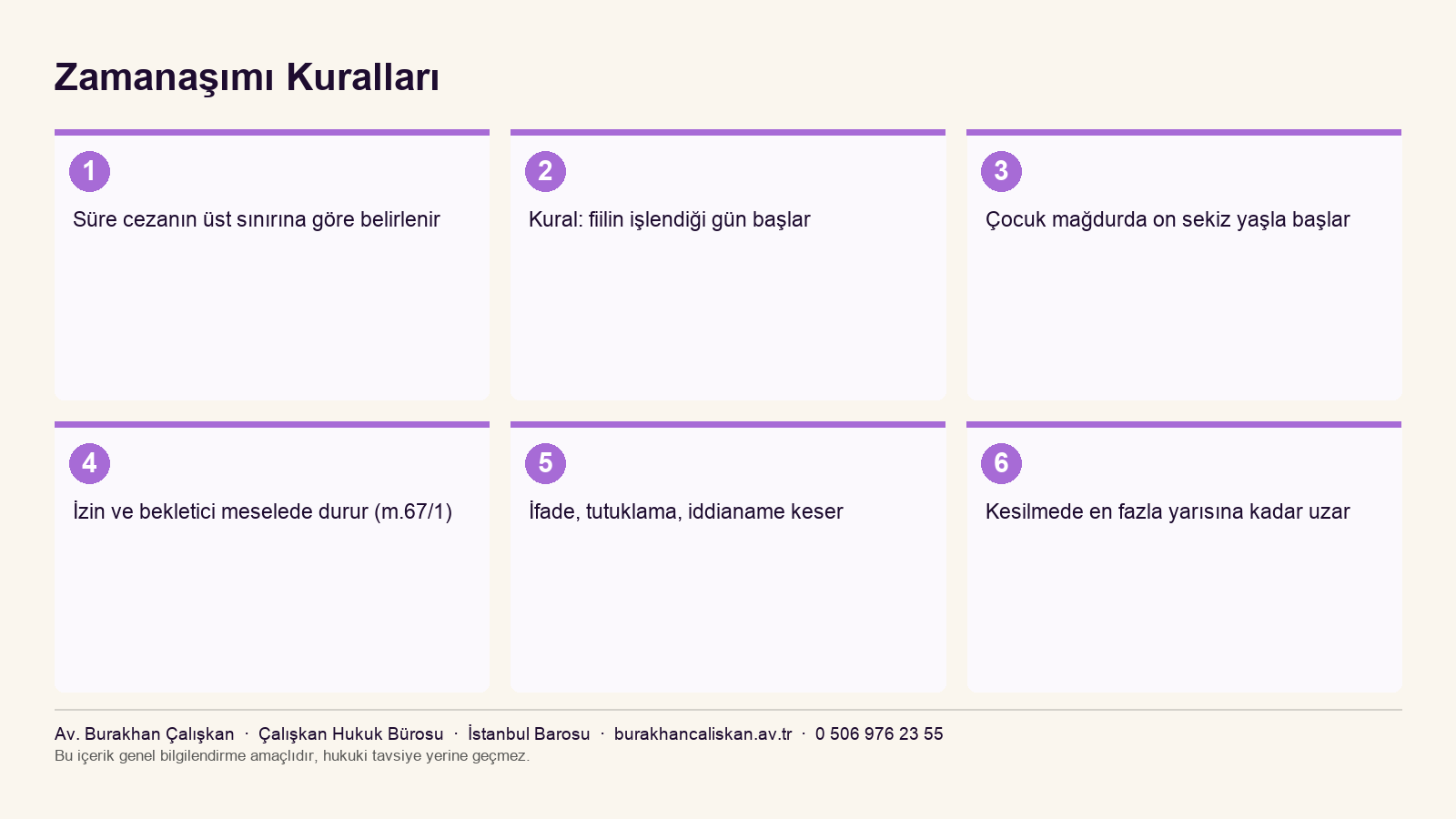 Dava zamanaşımı süreleri, başlangıç, durma ve kesilme