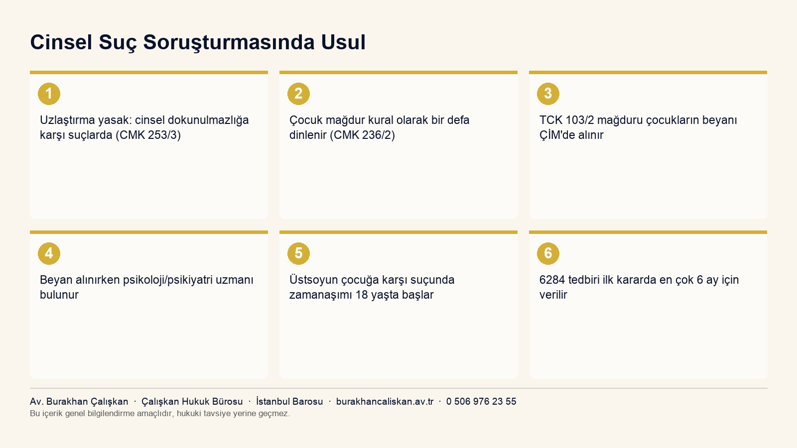 Cinsel suç soruşturmasında usul: uzlaştırma yasağı, beyanın alınması ve zamanaşımı kuralları