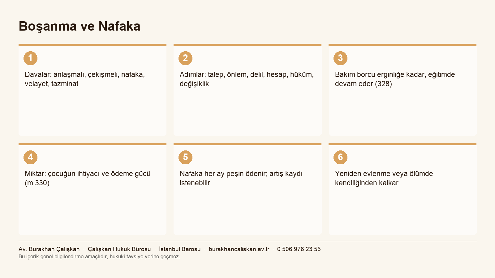 Boşanma dava türleri ile nafaka türleri, miktarın takdiri ve durumun değişmesi