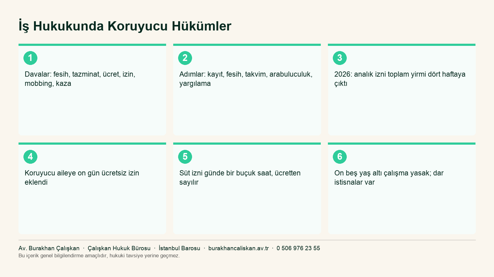 İş davası türleri ile analık izni süreleri ve çocuk işçi yaş sınırları