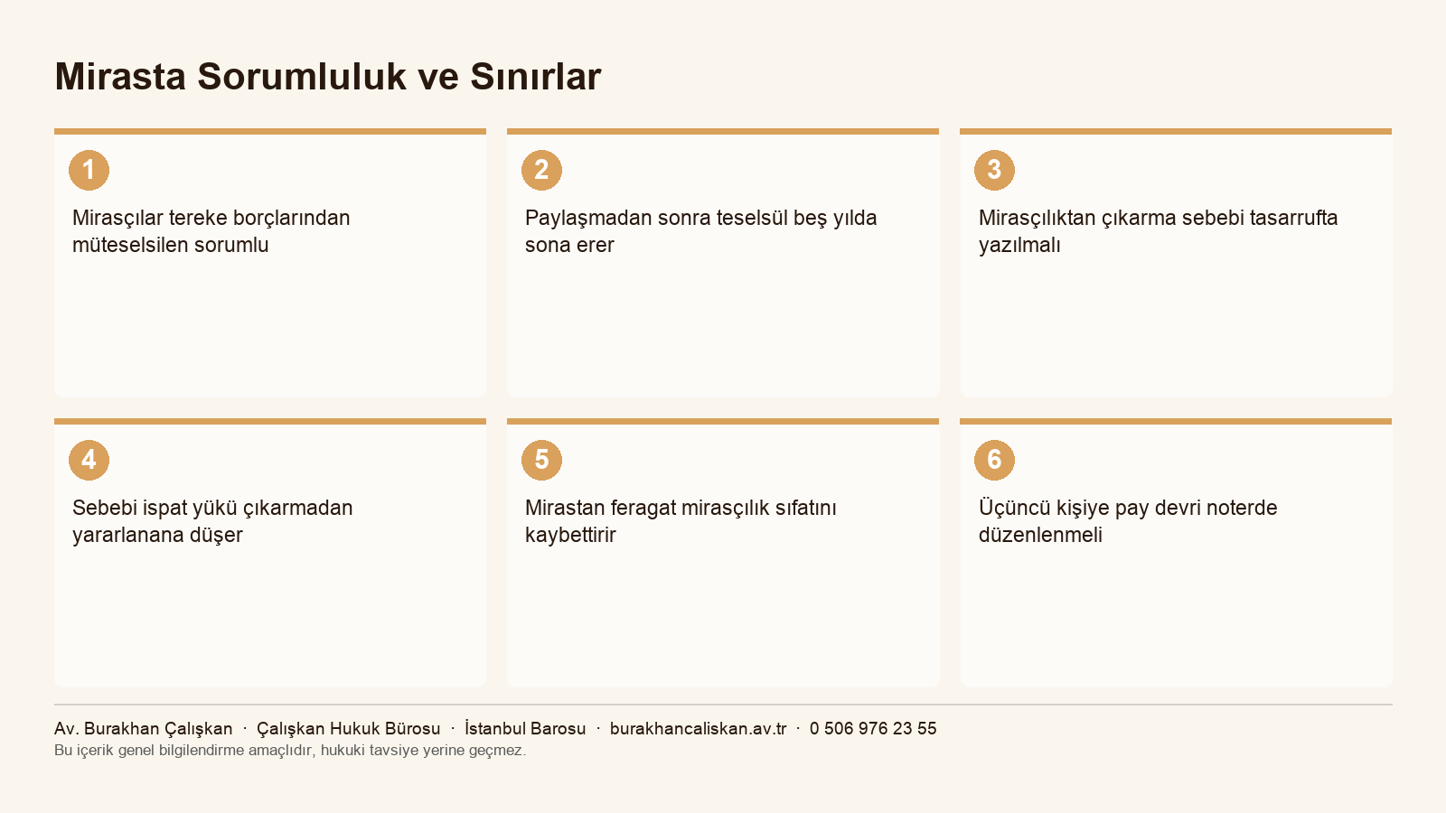 Mirasta borçlardan sorumluluk, çıkarma ve pay devri kuralları