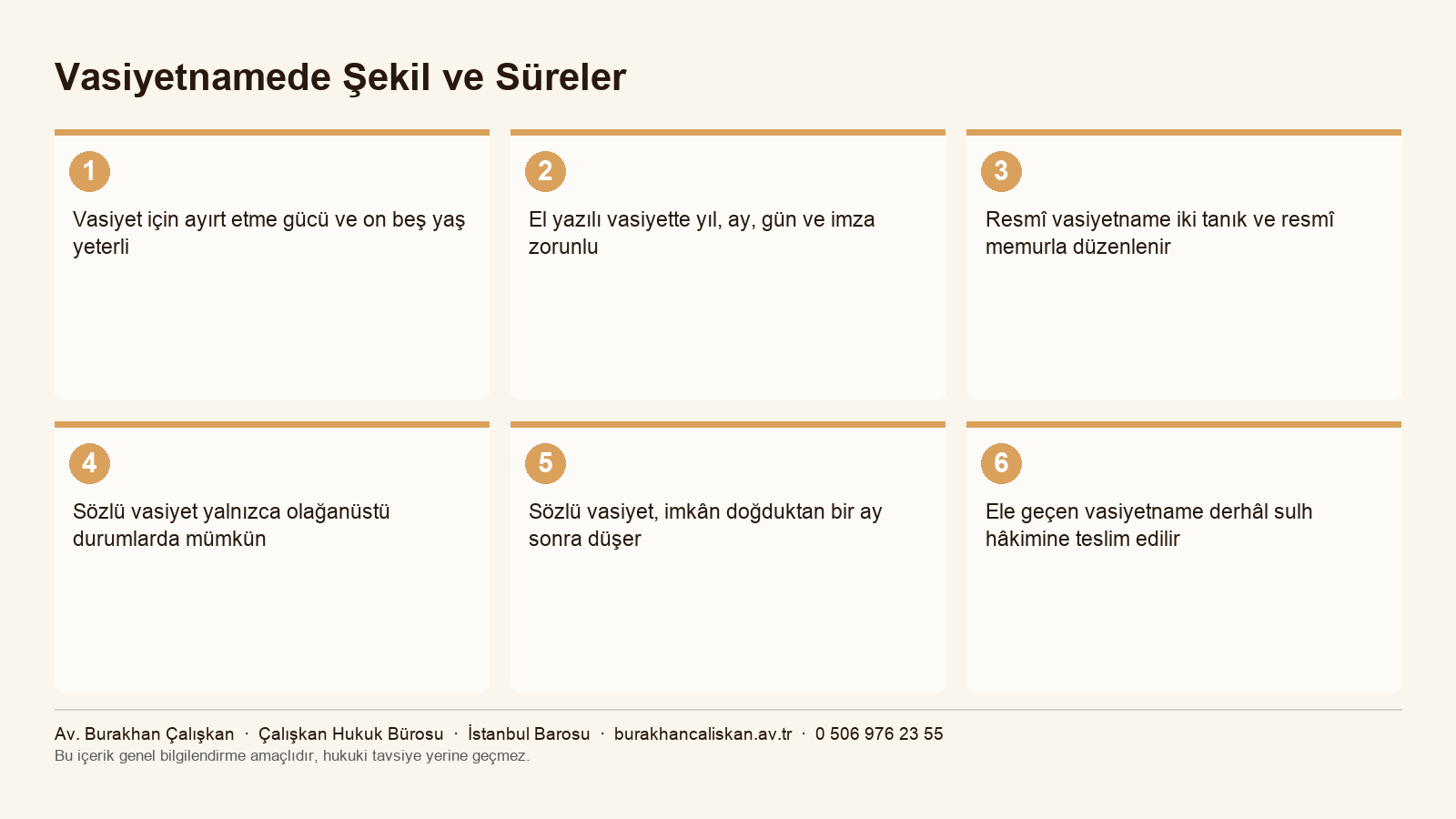 Vasiyetnamede şekil şartları ve süreler
