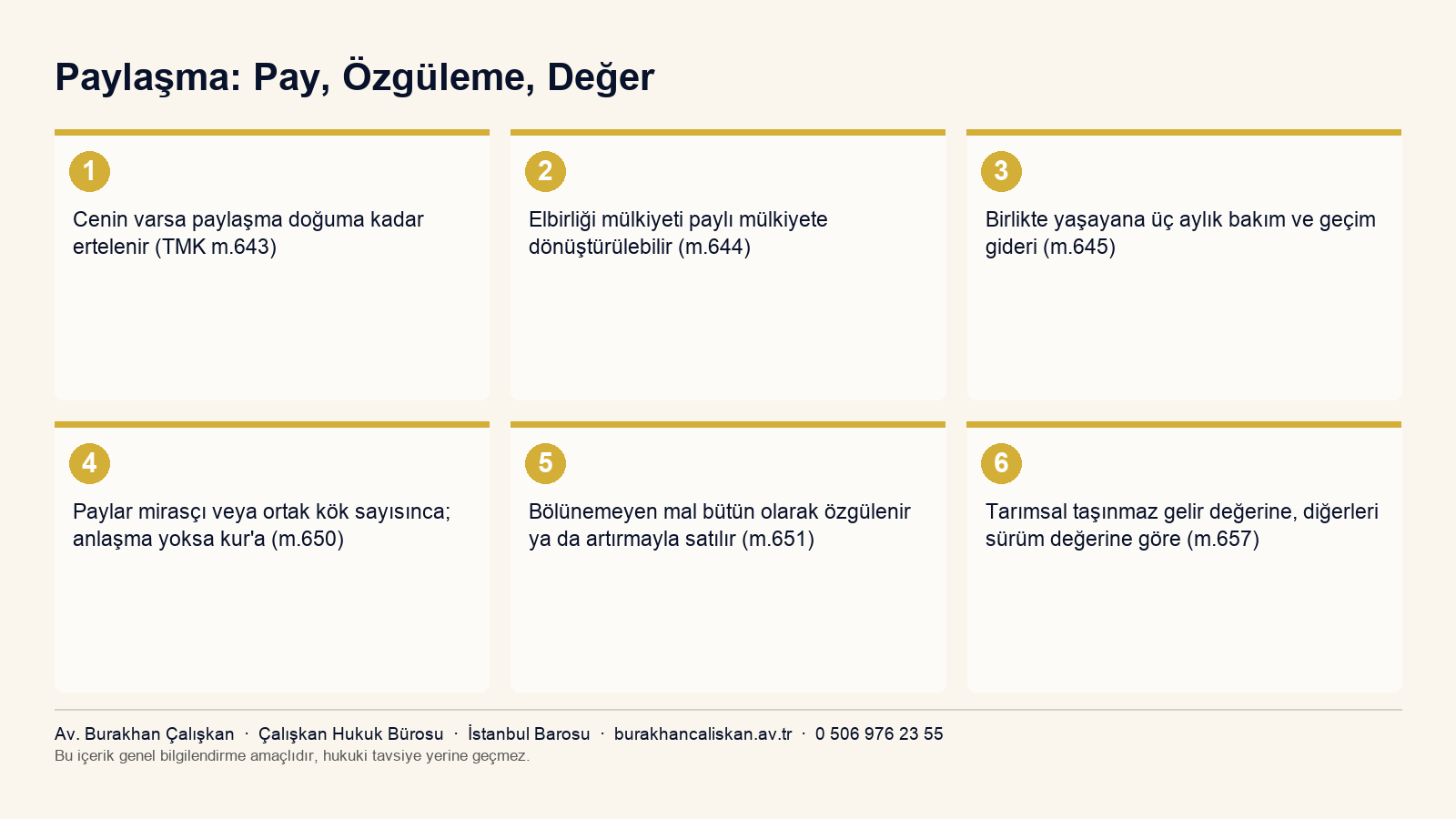 Payların oluşturulması, malların özgülenmesi ve taşınmazların değerlendirilmesi