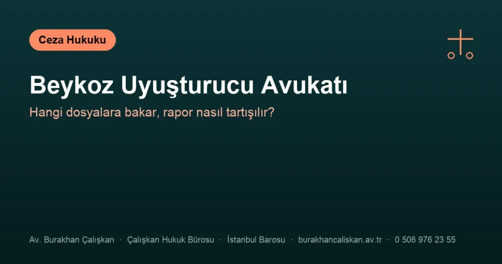 Beykoz Uyuşturucu Avukatı | Hangi Dosyalara Bakar?