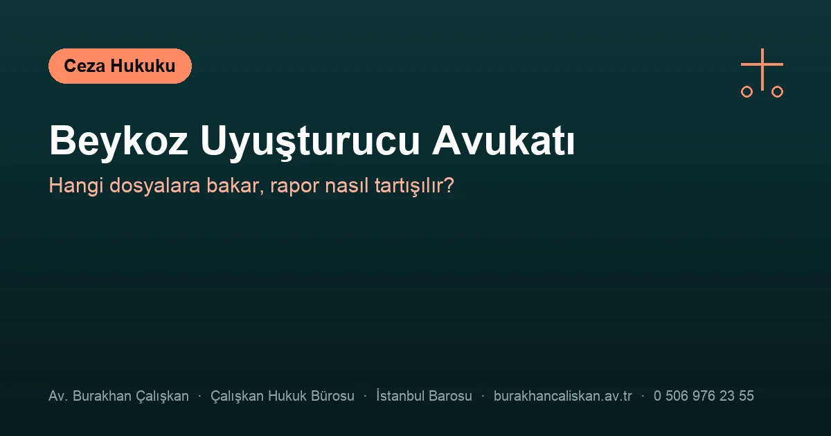 Beykoz uyuşturucu avukatı — ekspertiz raporu ve savunma