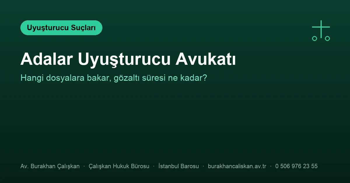 Adalar uyuşturucu avukatı — yakalama, gözaltı ve savunma