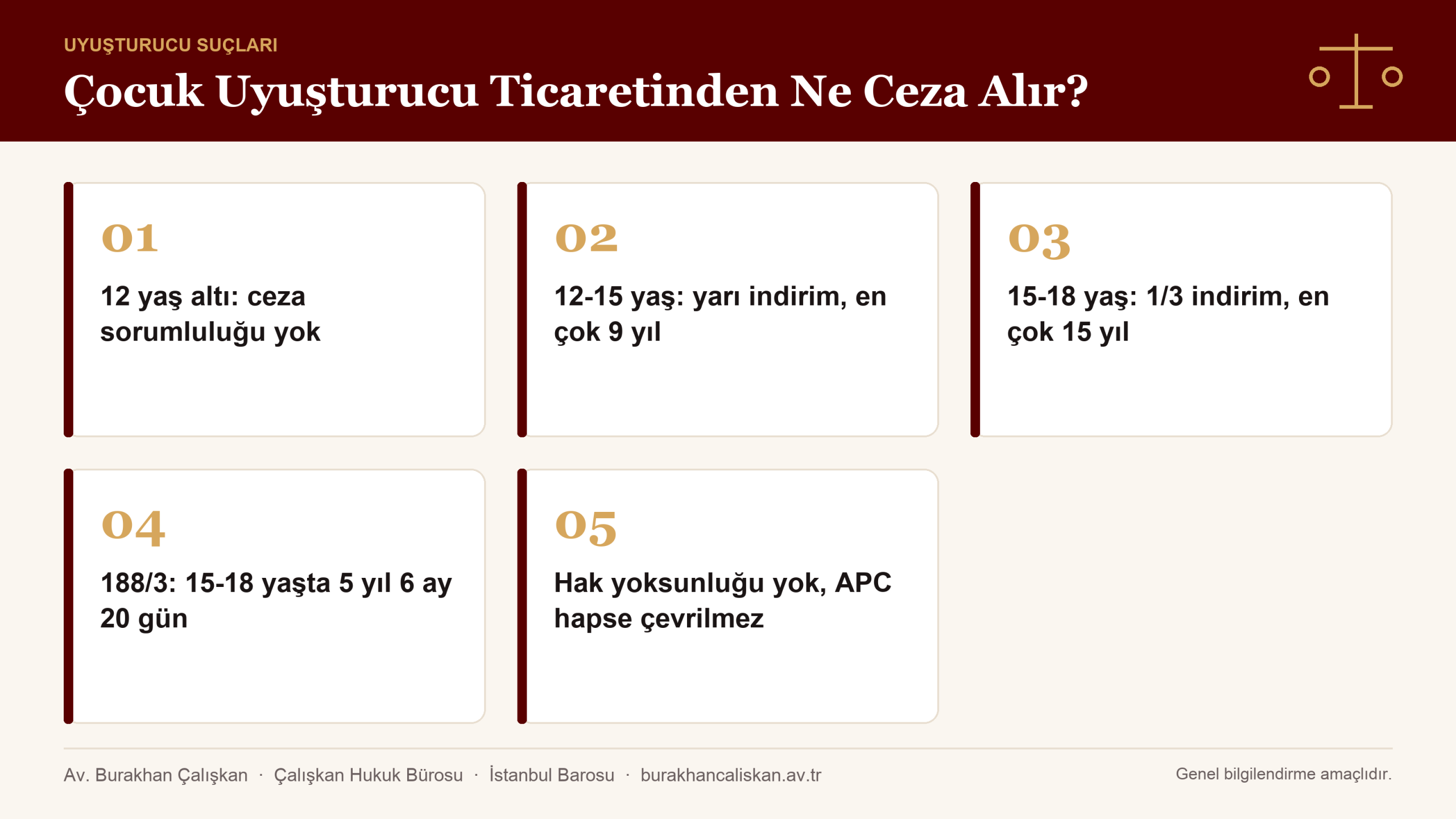 Suça sürüklenen çocukta uyuşturucu ticareti cezası TCK 31 infografik