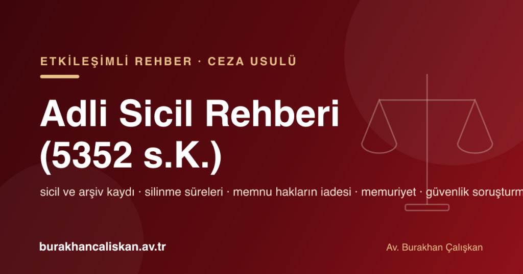 Adli sicil ve arşiv kaydı etkileşimli rehber kapağı