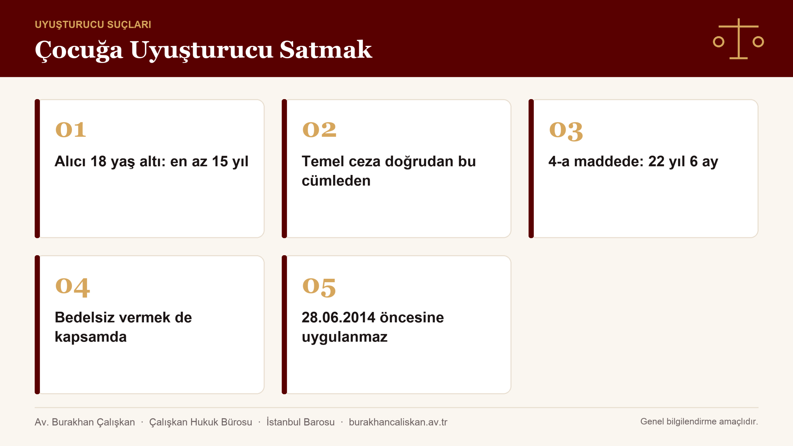 Çocuğa uyuşturucu satmak 15 yıl alt sınır infografik