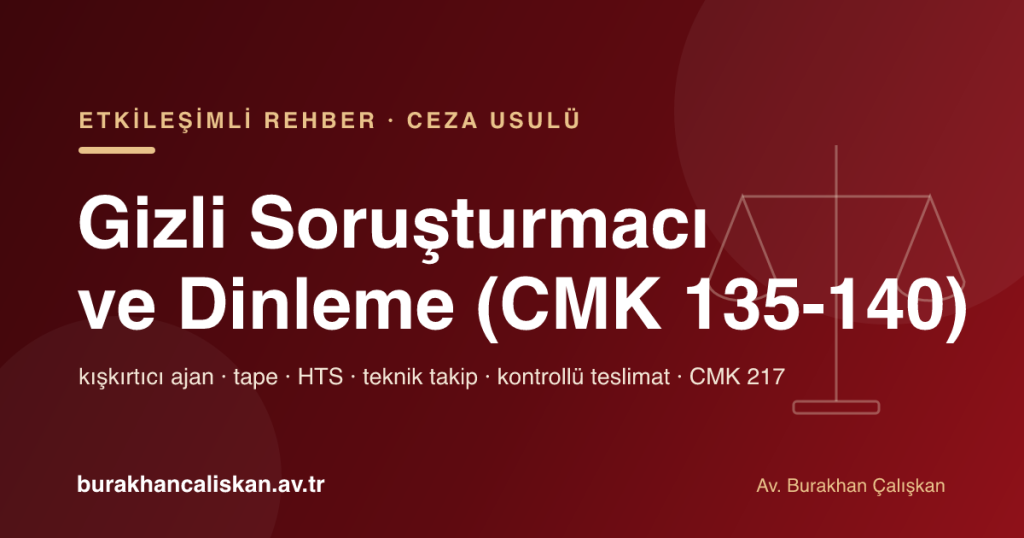 Gizli soruşturmacı, teknik takip ve iletişimin dinlenmesi (CMK 135-140) etkileşimli rehberi kapak görseli