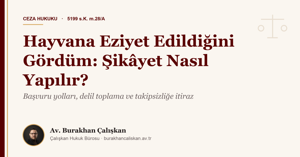 Hayvana Eziyet Edildiğini Gördüm: Şikâyet Nasıl Yapılır?