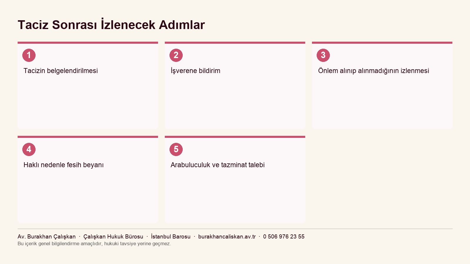 Taciz sonrası izlenecek adımlar infografik