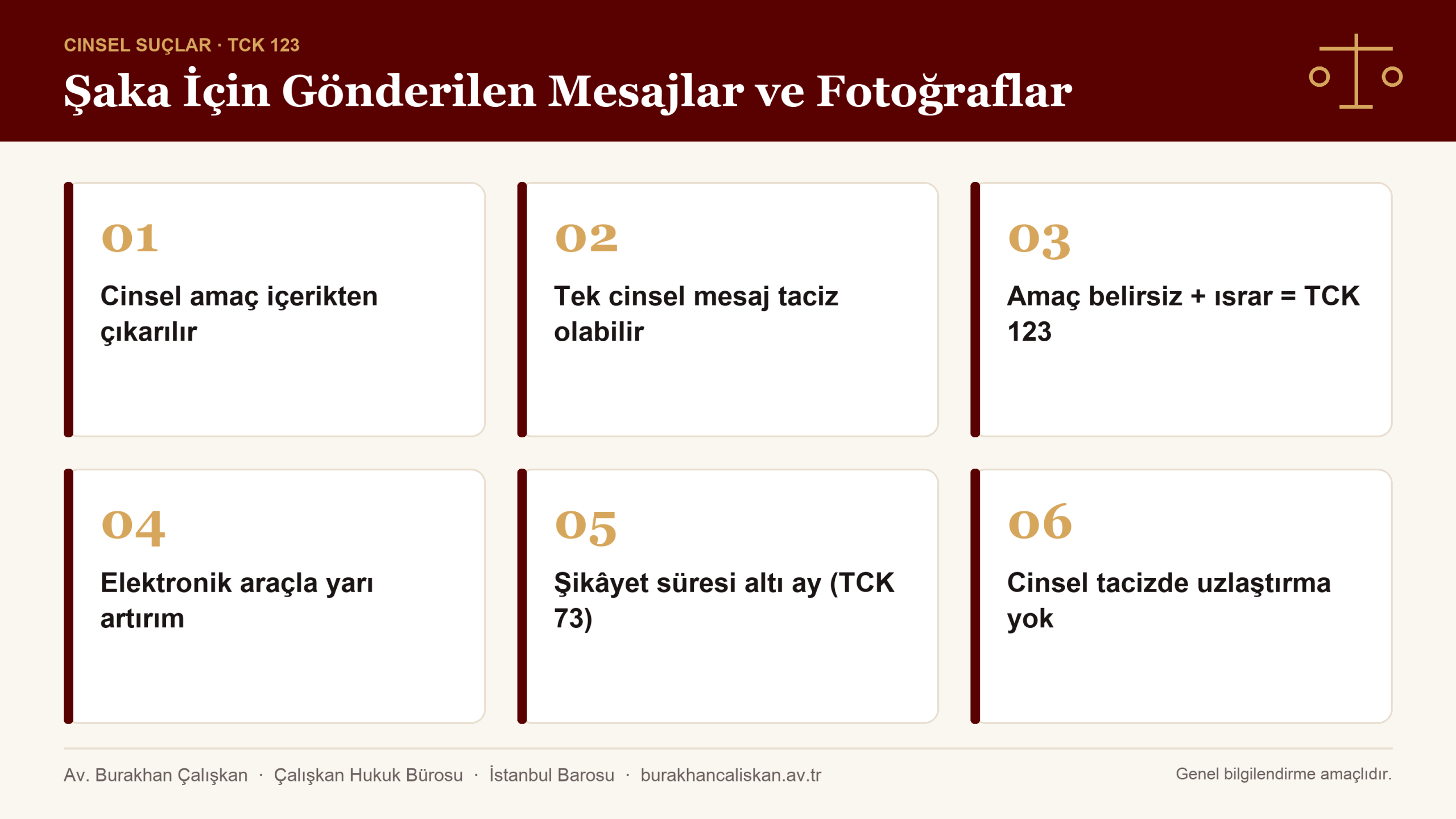 Şaka mesajlarında cinsel taciz ile kişilerin huzur ve sükûnunu bozma suçunun ayrımı infografik